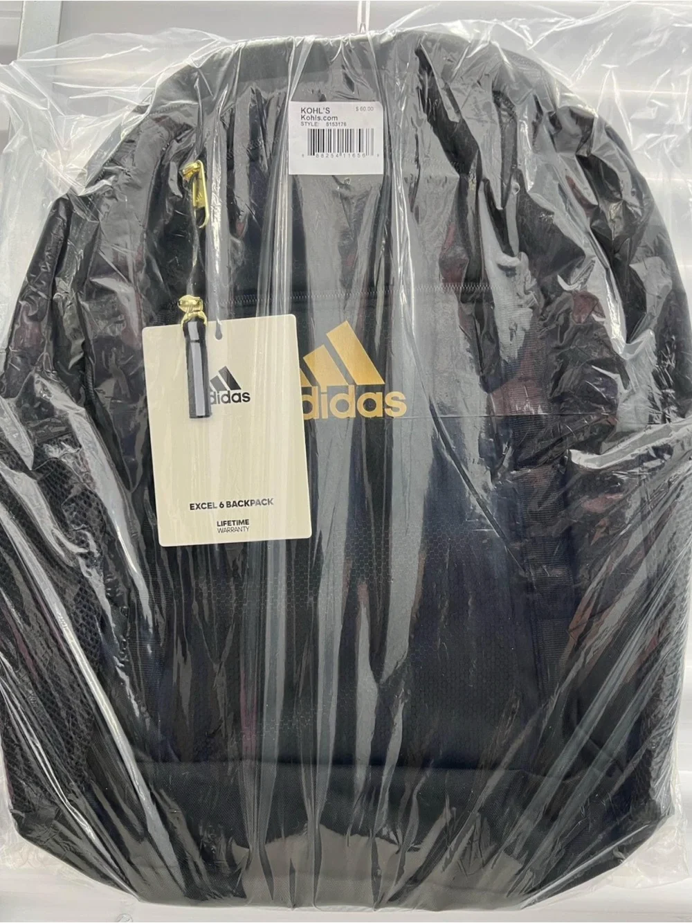 Adidas Black & Gold Metallic Prime Backpack